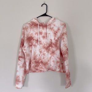 tillys pink tye dye cropped hoodie